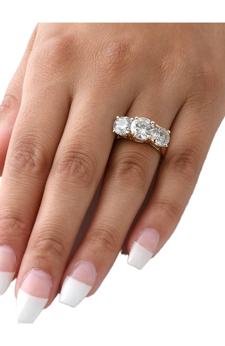 Bliss Diamond Certified 5Ct Three Stone Diamond Engagement Anniversary Ring 14k Gold Lab Grown, Alternate, color, 14K Yellow Gold