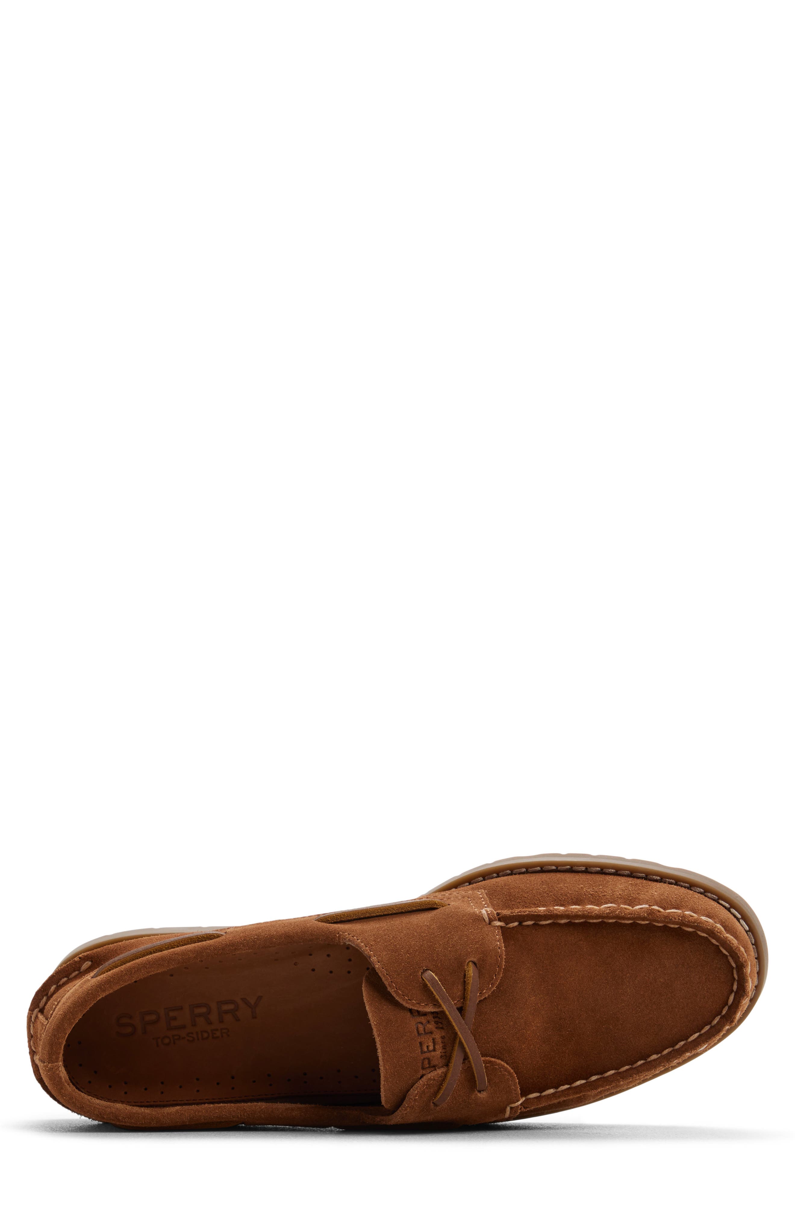 Authentic Original 2-Eye Ripple Boat Shoe, Alternate, color, DARK BROWN