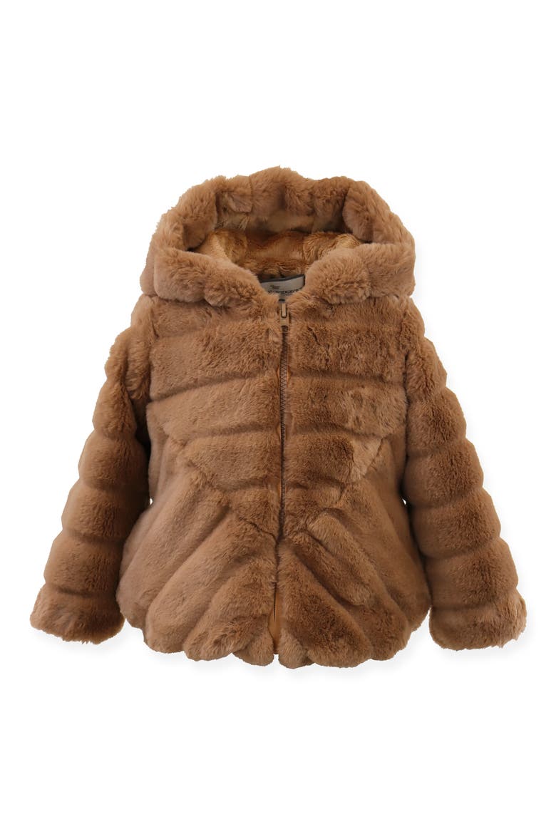 Kids' Cozy Faux Fur Hooded Jacket, Main, color, CHOCOLATE CLAIR