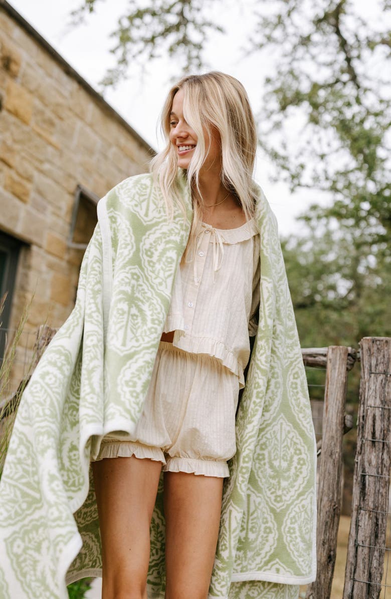 ChappyWrap Carolina Palms Throw Blanket, Alternate, color, Green