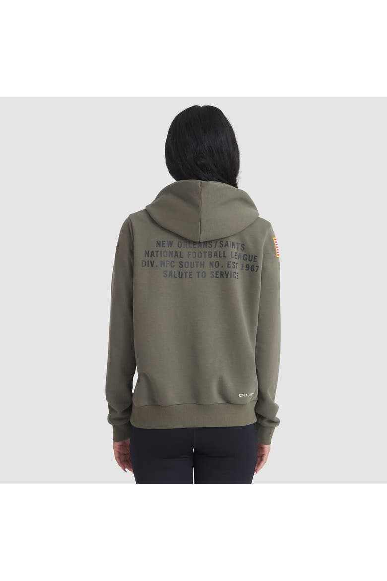Women's Nike Olive New Orleans Saints 2025 Salute to Service Sideline Standard Issue Dri-FIT Hoodie, Alternate, color, Olive