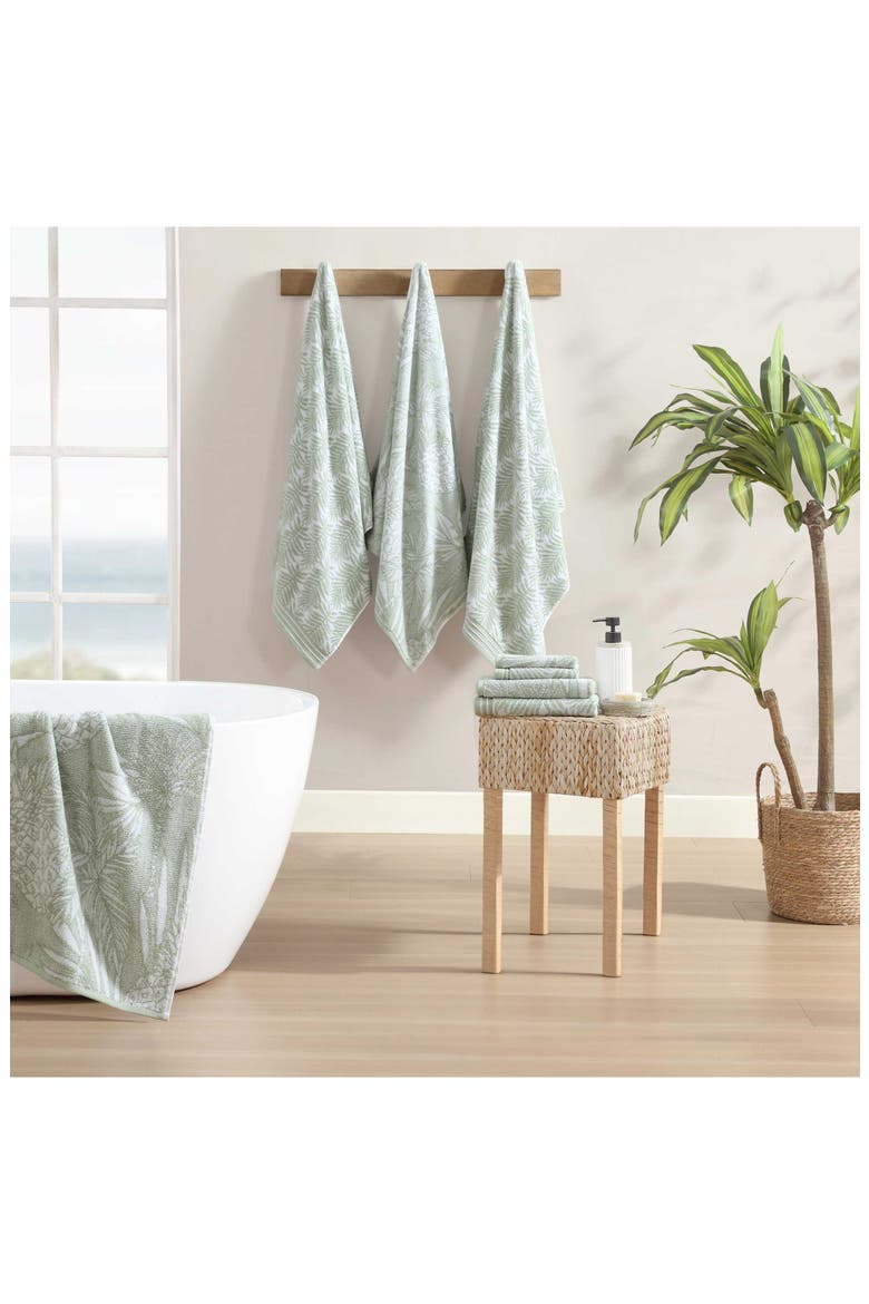 Linear Palms 6-Piece Towel Set, Alternate, color, LT-PASTEL GREEN
