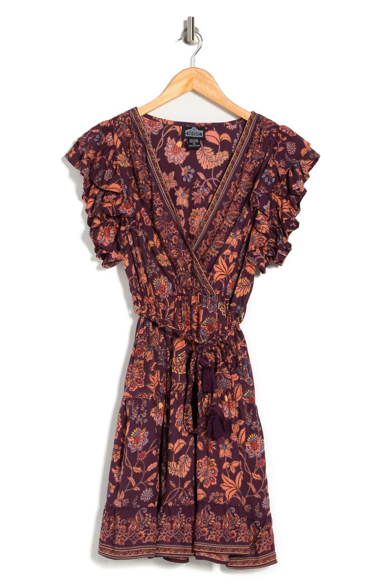 Angie V-Neck Flutter Sleeve Dress, Alternate, color, 