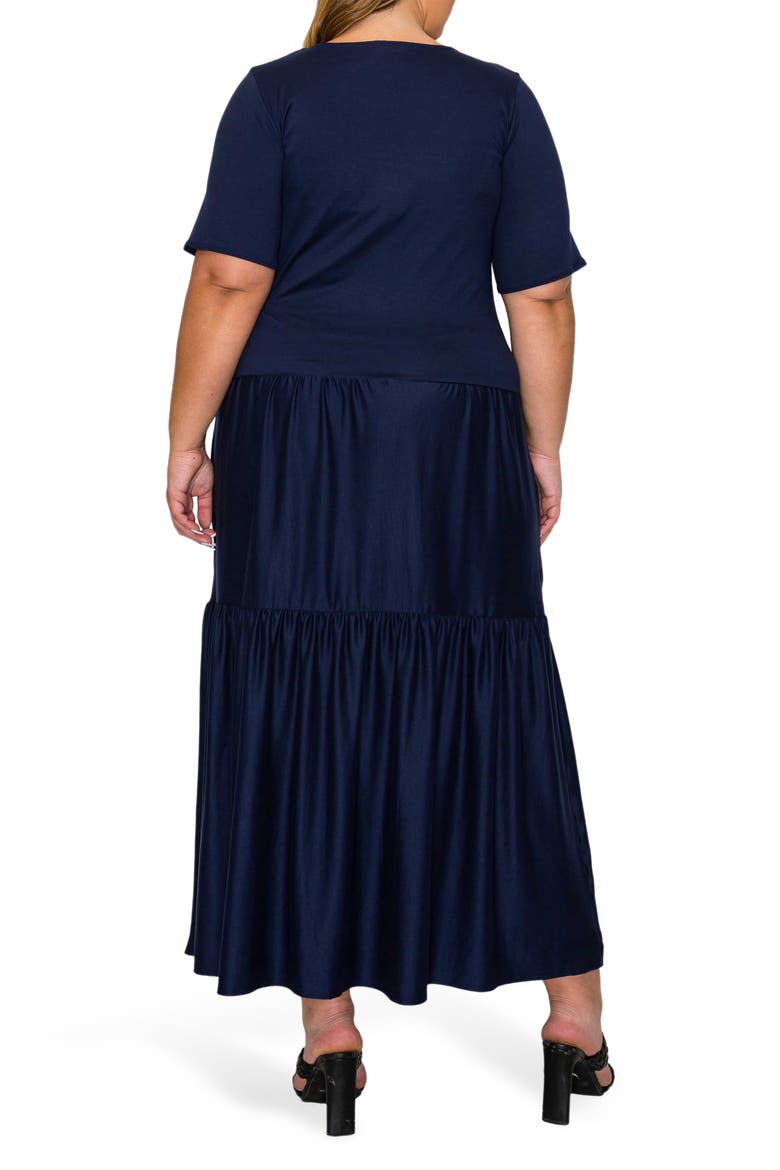 Jourdan Tiered Maxi Dress, Alternate, color, NAVY
