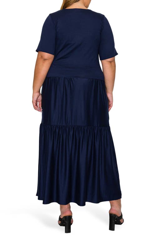 L I V D Jourdan Tiered Maxi Dress In Blue
