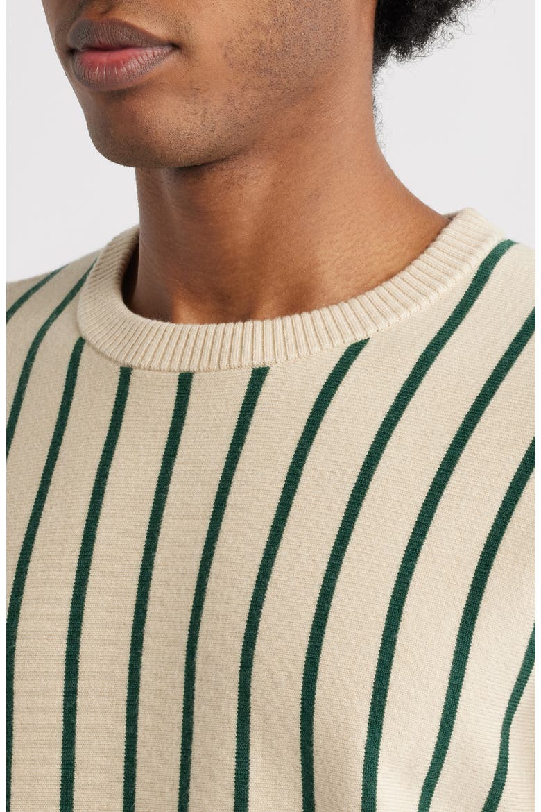 Emerald Stripe Crewneck Sweater, Alternate, color, GREEN