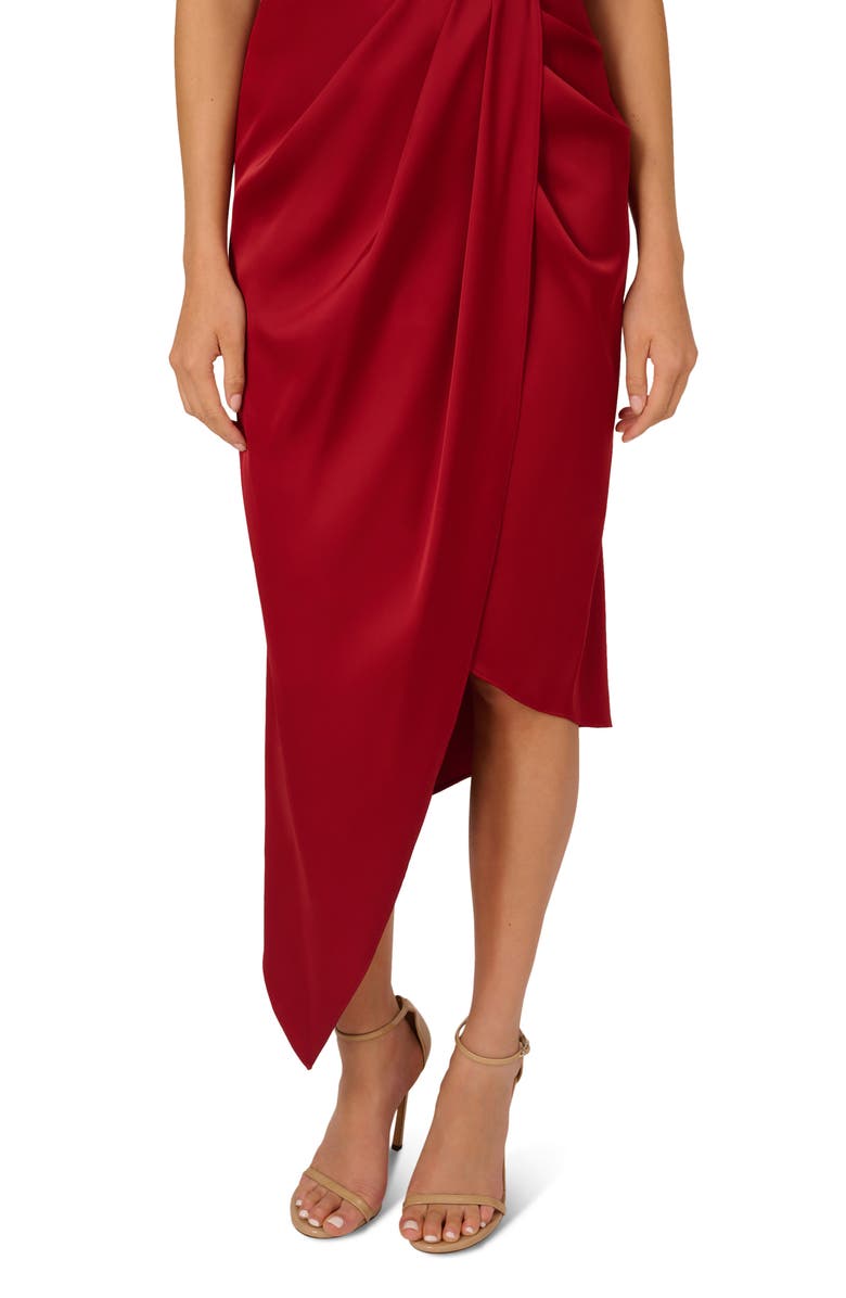 LIV FOSTER Draped One-Shoulder Satin Sheath Cocktail Dress, Alternate, color,