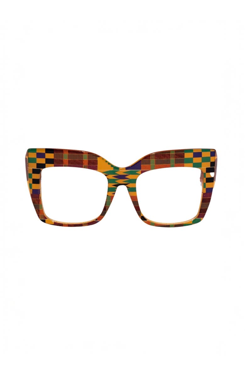 Tribal ëyës KA Kente Oversized Cateye Eyeglasses, Main, color, Multicolor