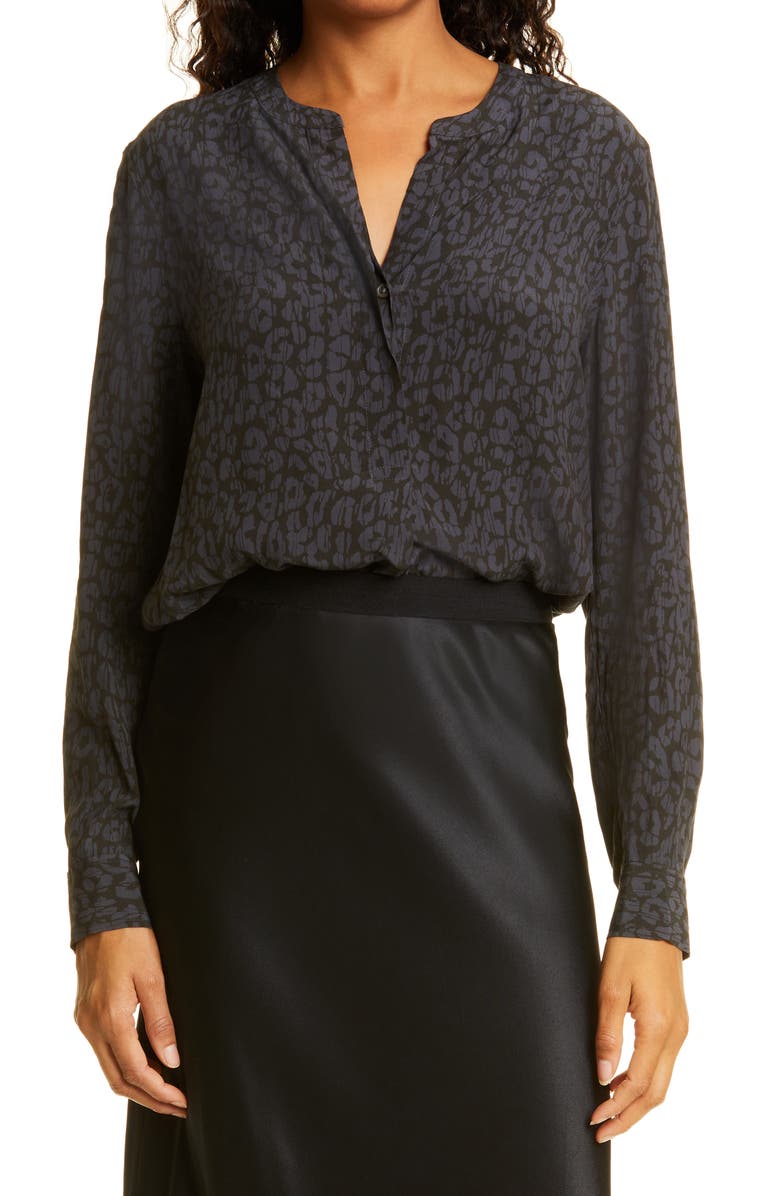 Rails Pearl Leopard Print Popover Blouse, Main, color, 