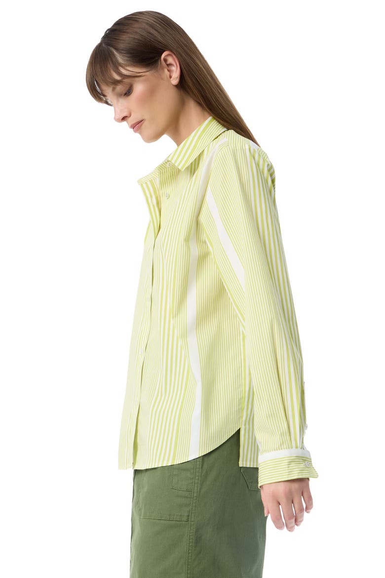 Noelle Stripe Cotton Button-Up Shirt, Alternate, color, APPLE GREEN- SHIRTING STRIPE