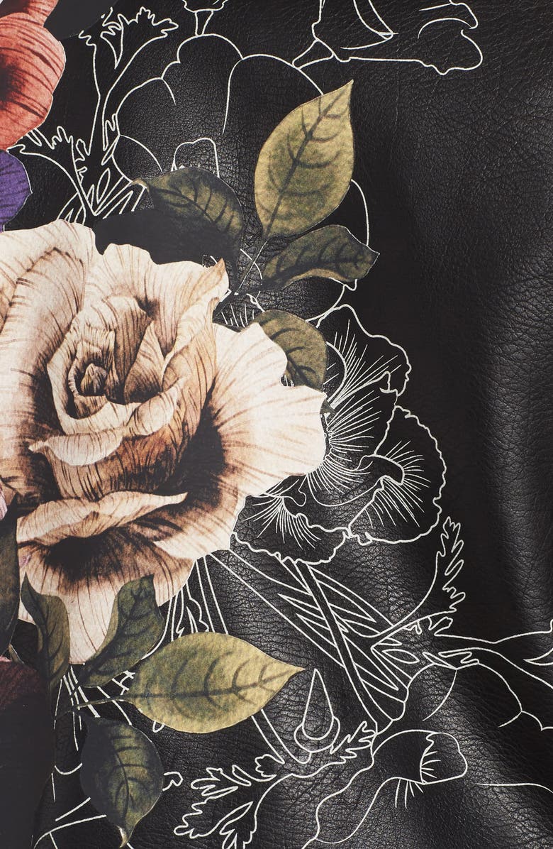 BLANKNYC Printed Faux Leather Moto Jacket, Alternate, color, 