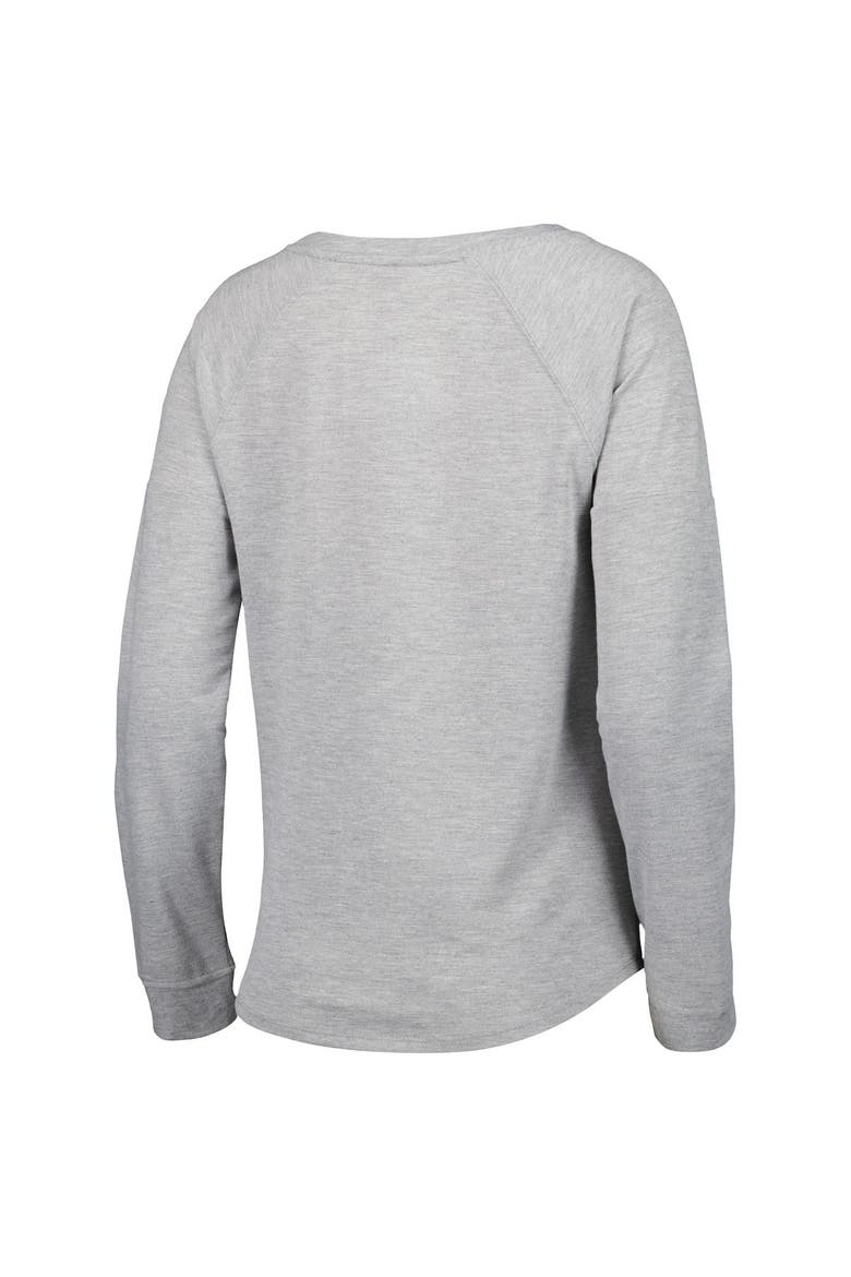 Juniors Heathered Gray Las Vegas Raiders All Striped Up Raglan Long Sleeve T-Shirt, Alternate, color, Heather Gray