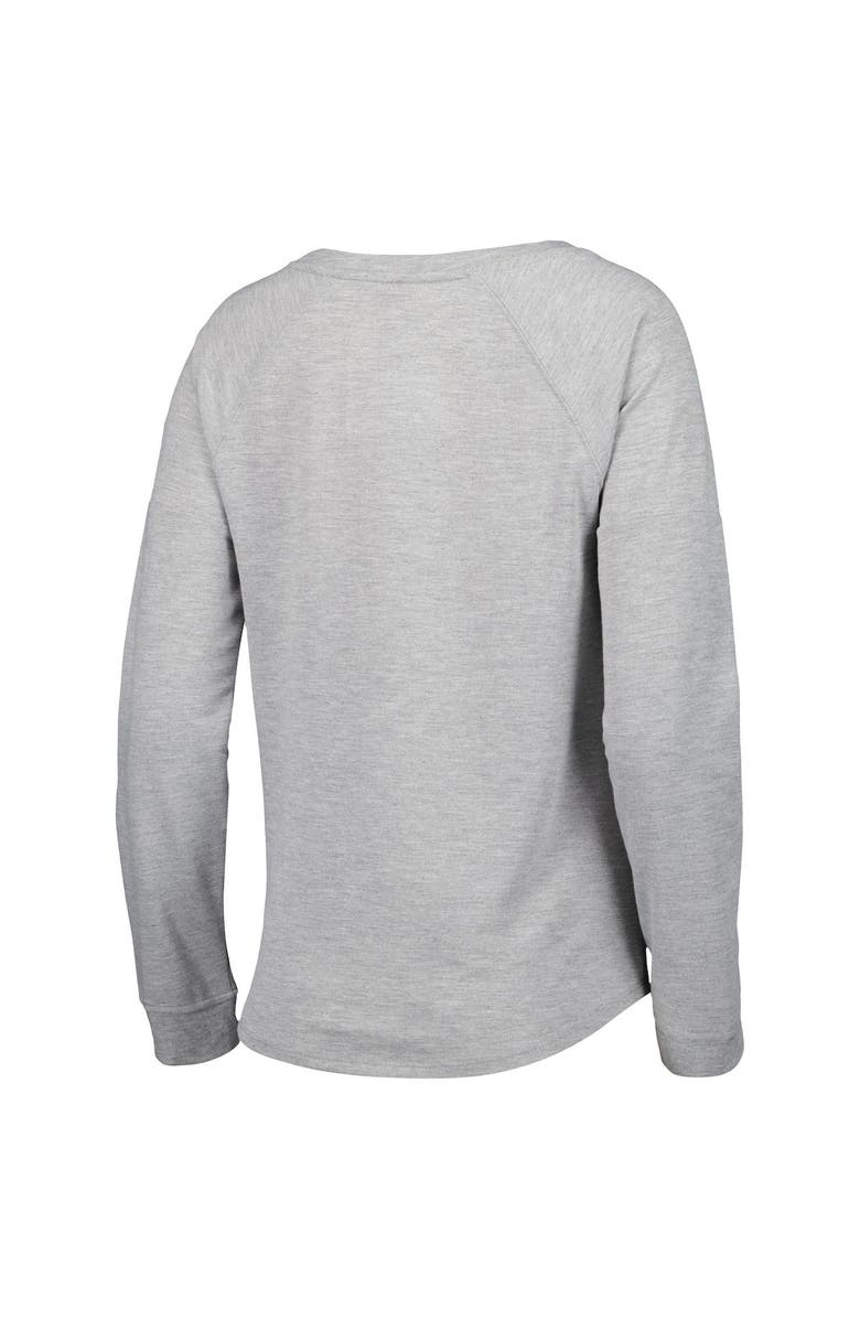 Outerstuff Juniors Heathered Gray Las Vegas Raiders All Striped Up Raglan Long Sleeve T-Shirt, Alternate, color, Heather Gray