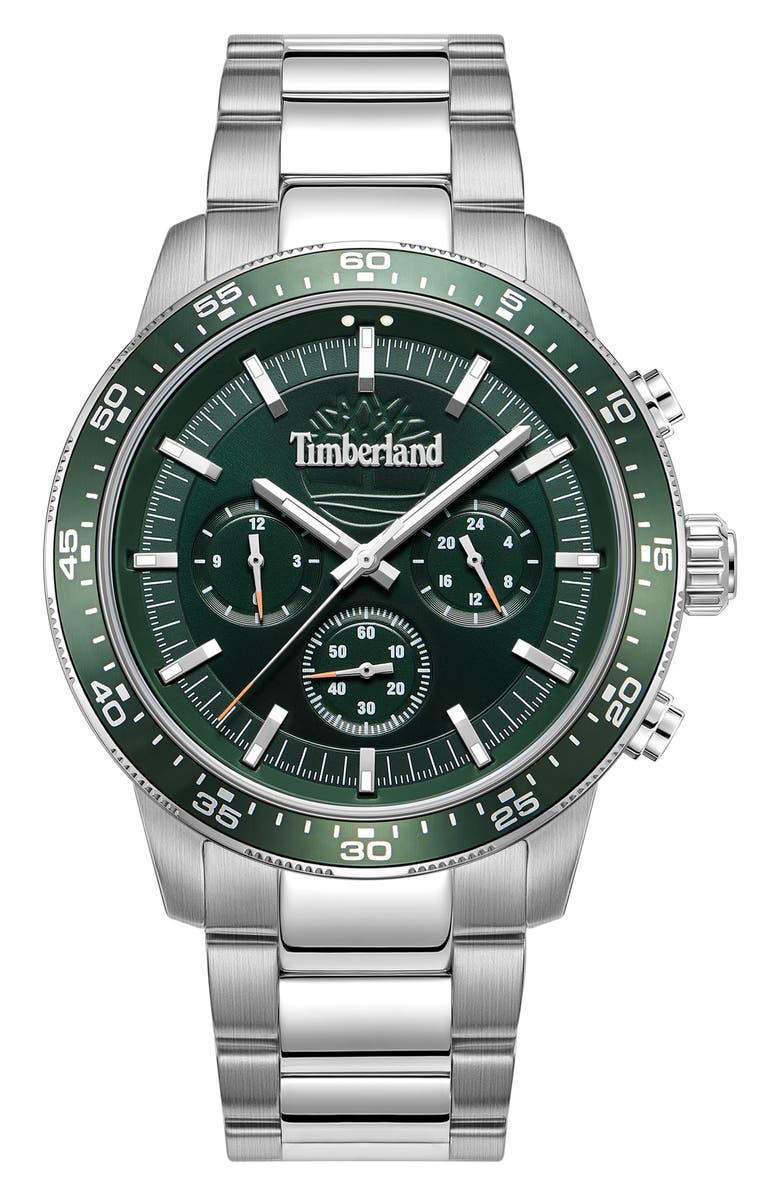 Timberland Parkman Multifunction Chronograph Bracelet Watch, 44mm, Main, color, Silver