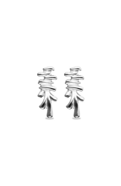 Sterling Silver Plated Earrings With Several Tubes