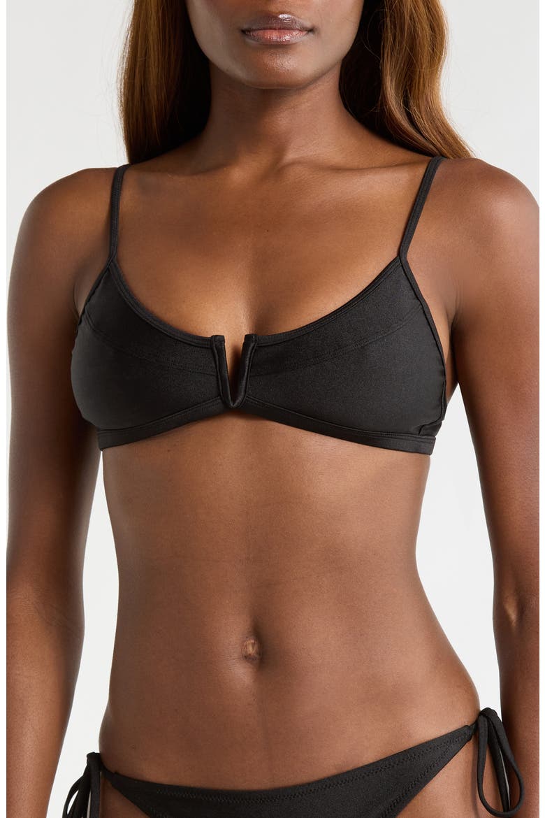 Shimmer V-Wire Bikini Top, Main, color, TWILIGHT BLACK
