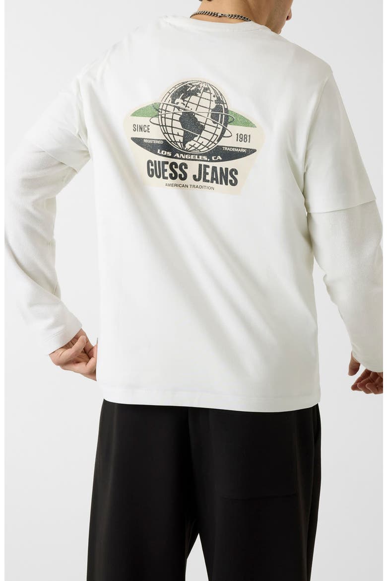 Globe Graphic Long Sleeve T-Shirt, Alternate, color, OPEN WHITE