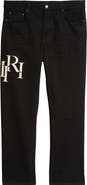 AMIRI Staggered Logo Nonstretch Denim Straight Leg Jeans