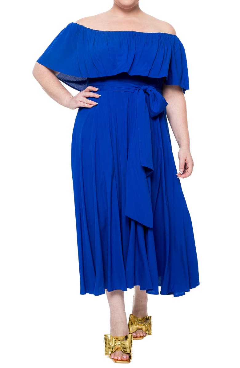 MEGHAN LA Morning Glory Off the Shoulder Maxi Dress, Alternate, color, 