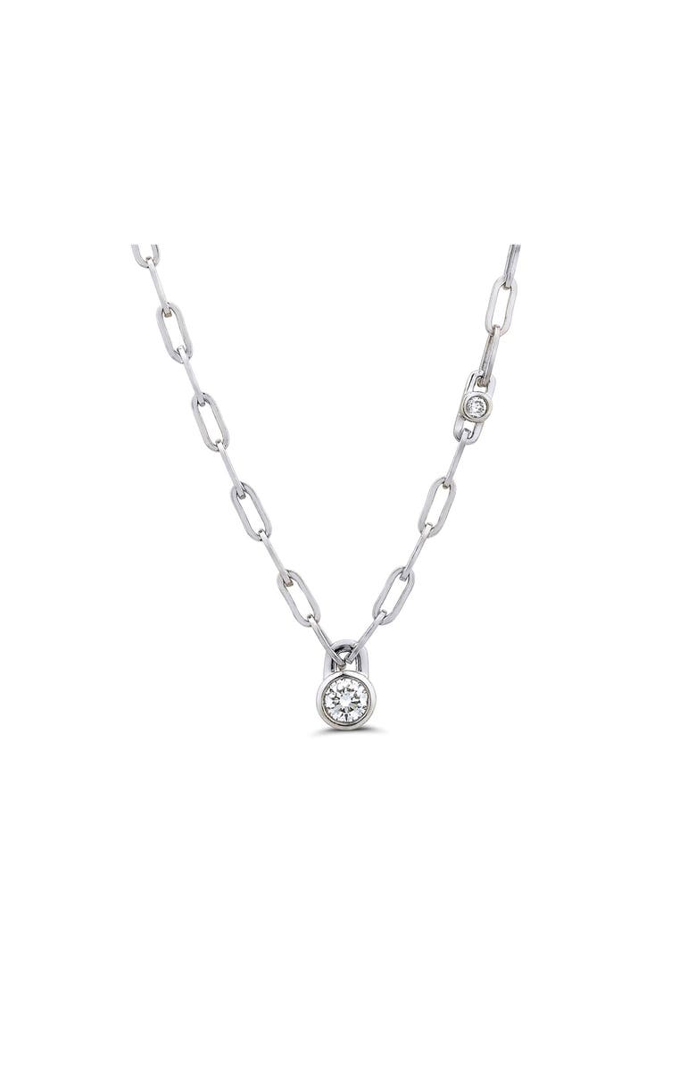 Seed2Stone Muse Bezel Necklace, Main, color, Silver