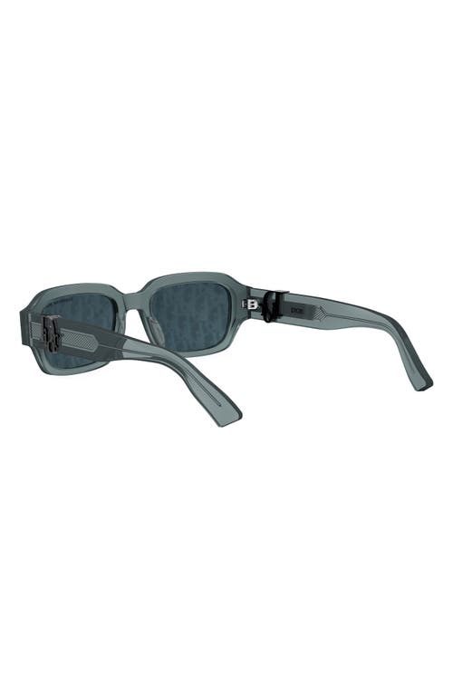 Dior Oblique S2i 52mm Rectangular Sunglasses In Green