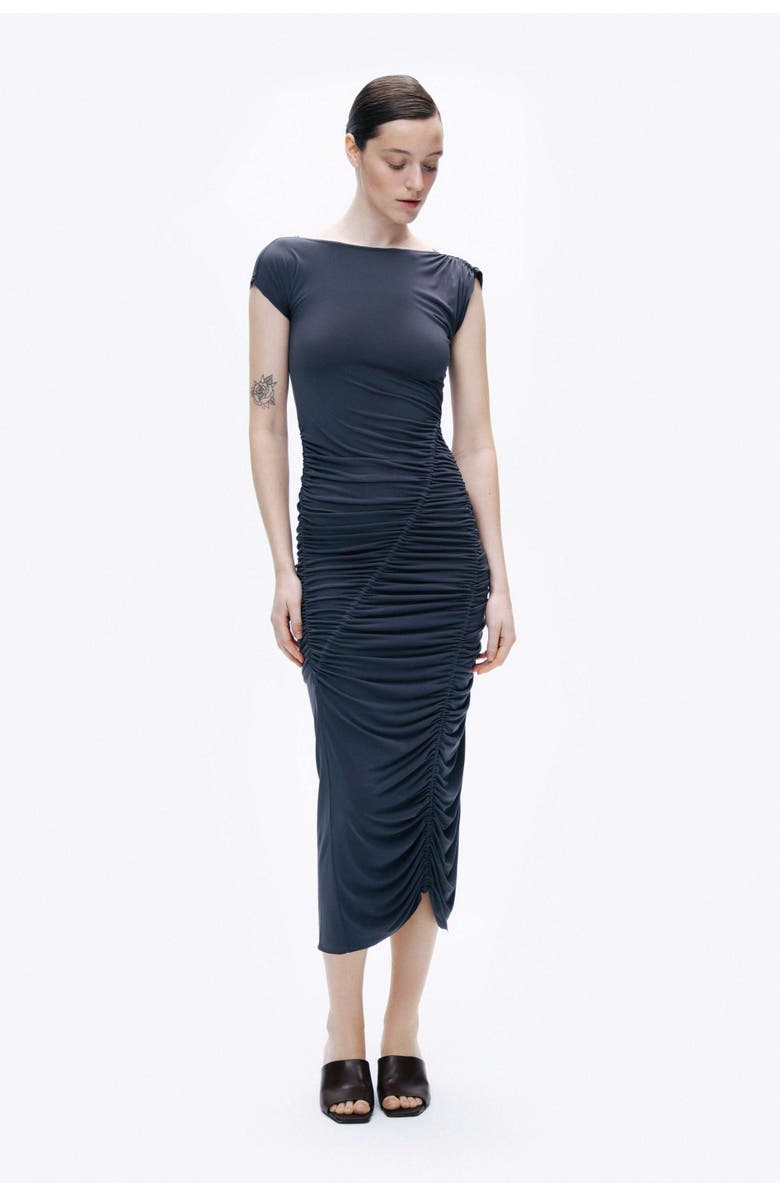 Nocturne Draped Pleated Maxi Dress, Alternate, color, 