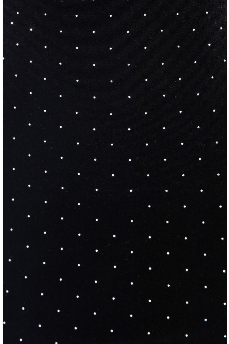 Own the Night Polka Dot Mock Neck Velvet Dress, Alternate, color, BLACK