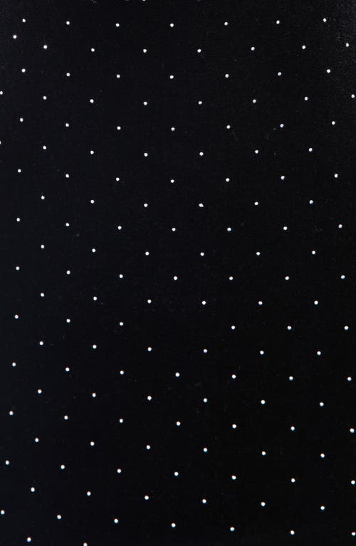 Vici Collection Own The Night Polka Dot Mock Neck Velvet Dress In Black