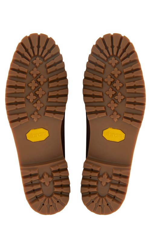 Brooks Brothers Leather Penny Loafer With Lug Sole In Brown