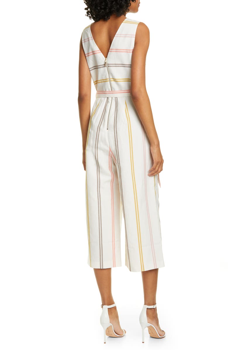 Ted Baker London Colour by Numbers Stripe Sleeveless Jumpsuit, Alternate, color,