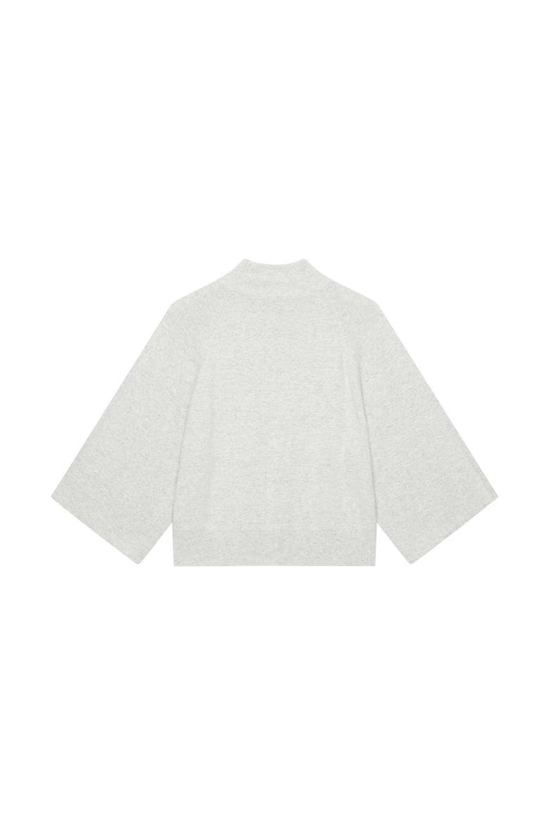 Cotton Blend High Neck Top, Alternate, color, Grey