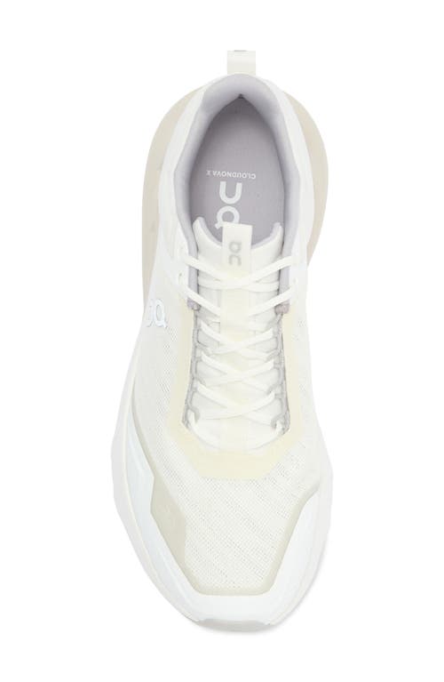 On Cloudnova X Rubber-trimmed Mesh Running Sneakers In White/glacier