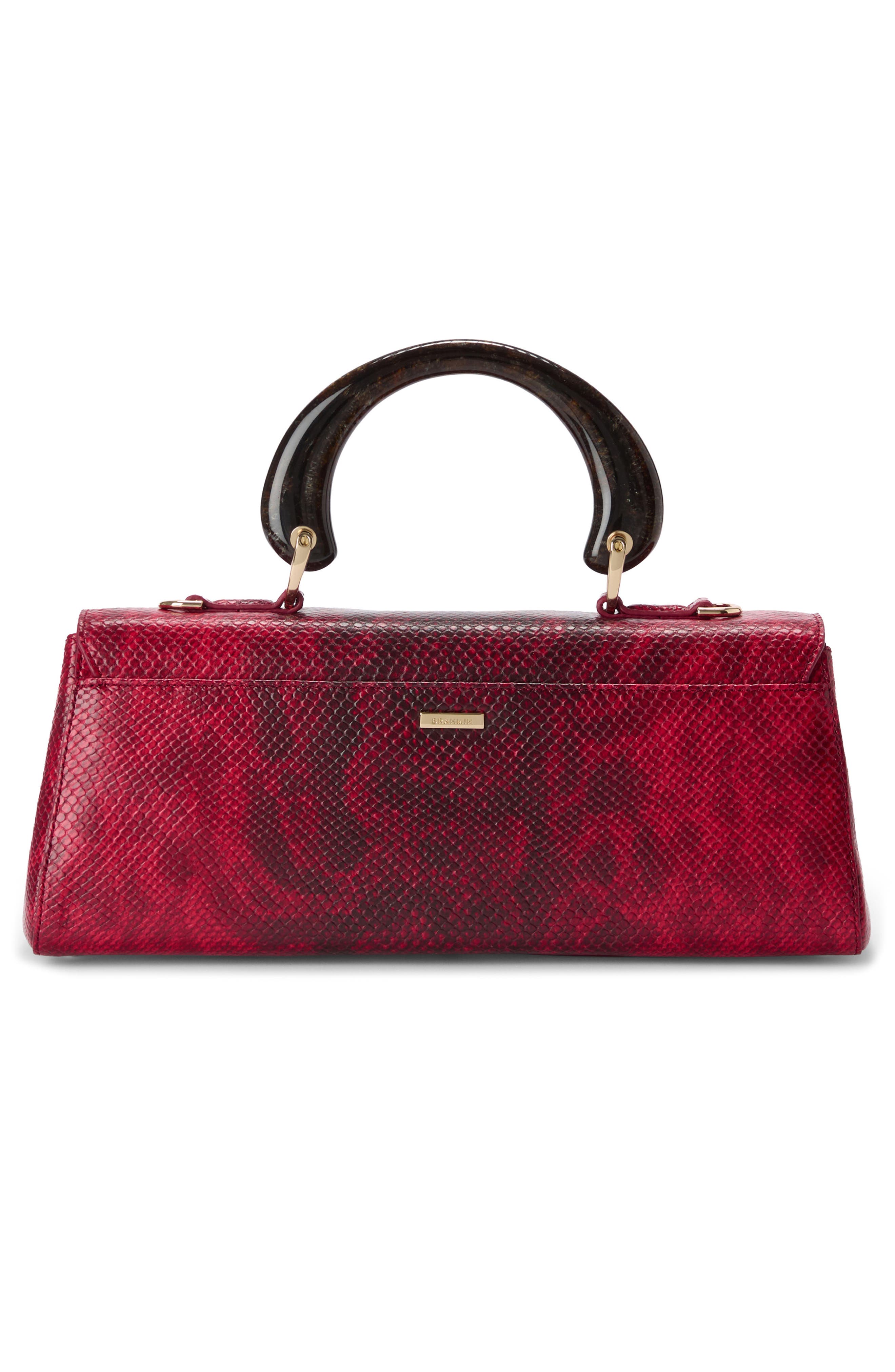 Brahmin Dayan Snakeskin Embossed Leather Satchel, Alternate, color, Red Opal Cassatt