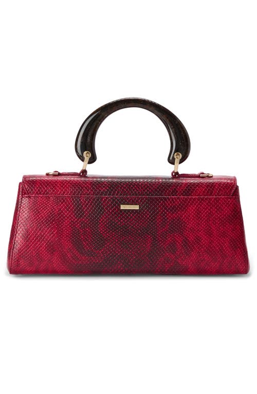 Brahmin Dayan Croc Embossed Leather Satchel In Red