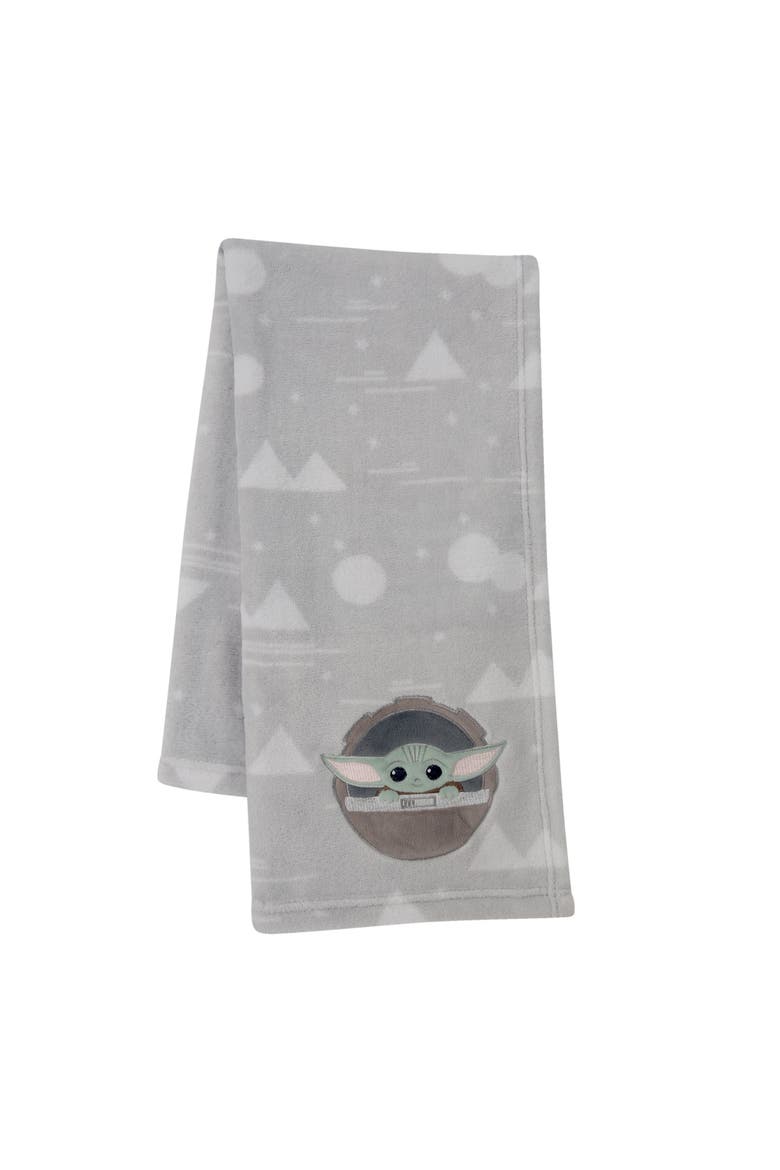 Star Wars Mandalorian The Child/Baby Yoda Fleece Baby Blanket, Main, color, Gray