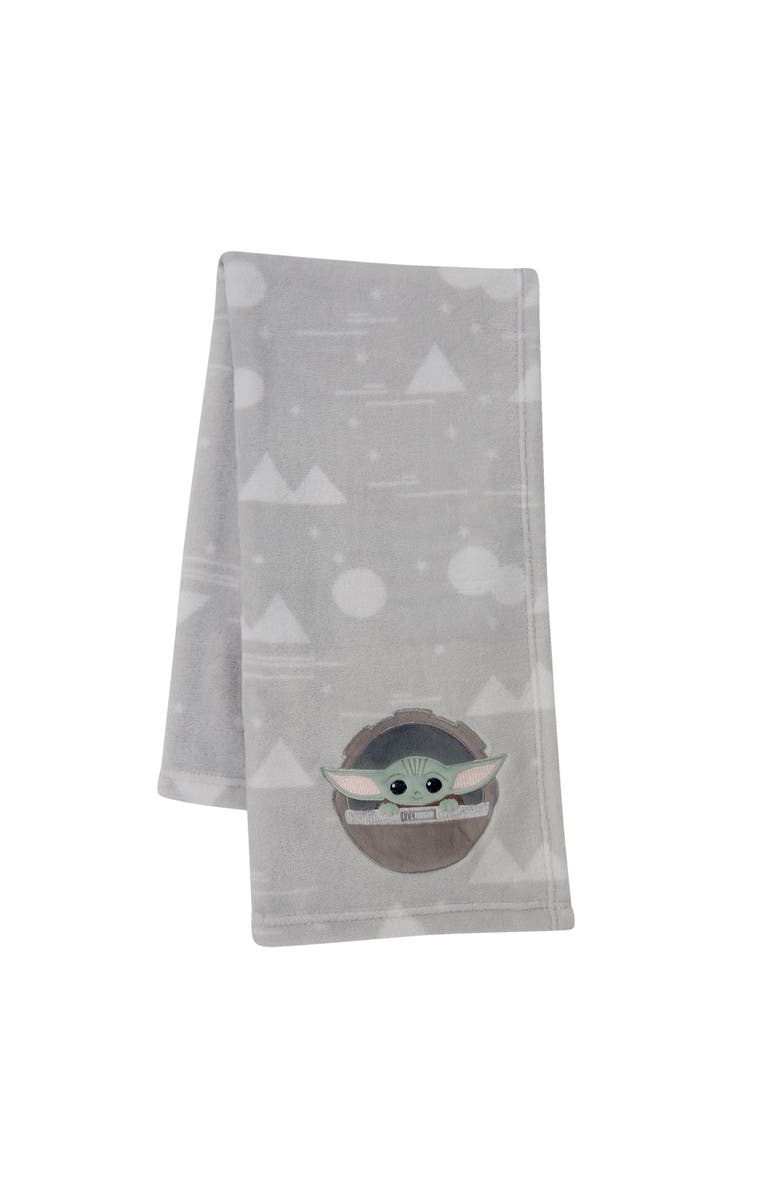 Lambs & Ivy Star Wars Mandalorian The Child/Baby Yoda Fleece Baby Blanket, Main, color, Gray