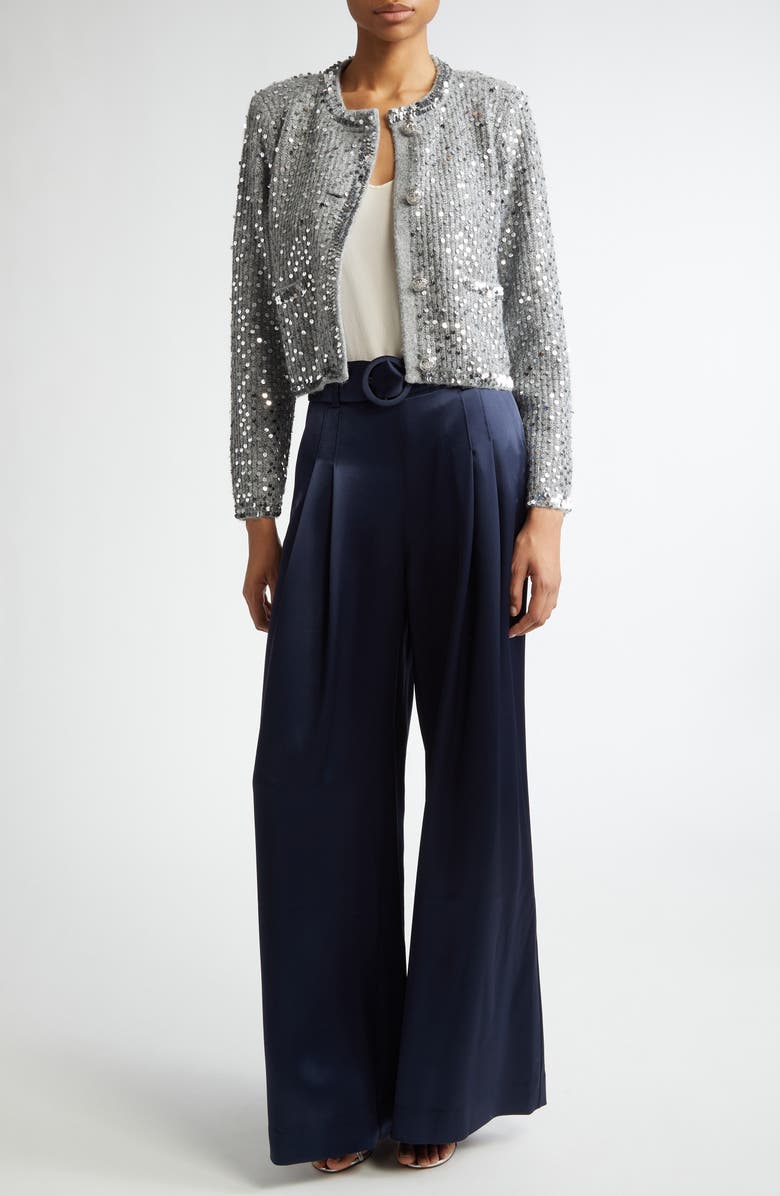 Cinq à Sept Benoit Sequin Jacket, Alternate, color, Silver