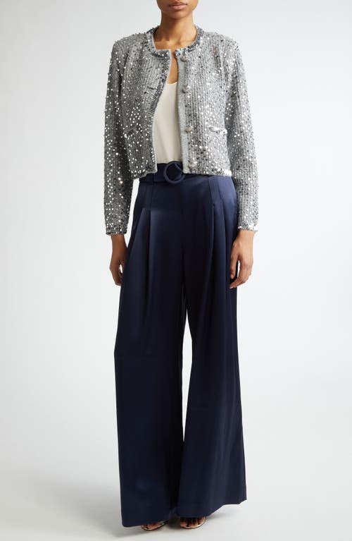 Cinq À Sept Benoit Sequin Jacket In Silver