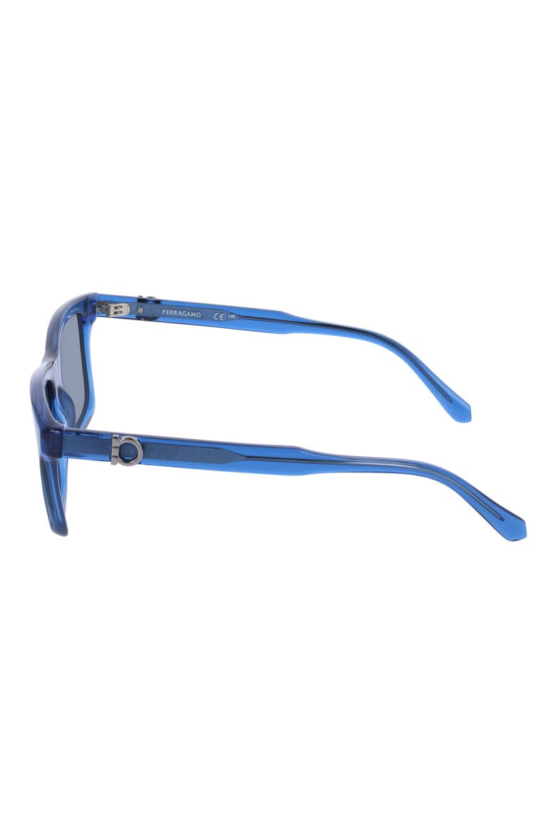55mm Rectangular Sunglasses, Alternate, color, TRANSPARENT DARK BLUE