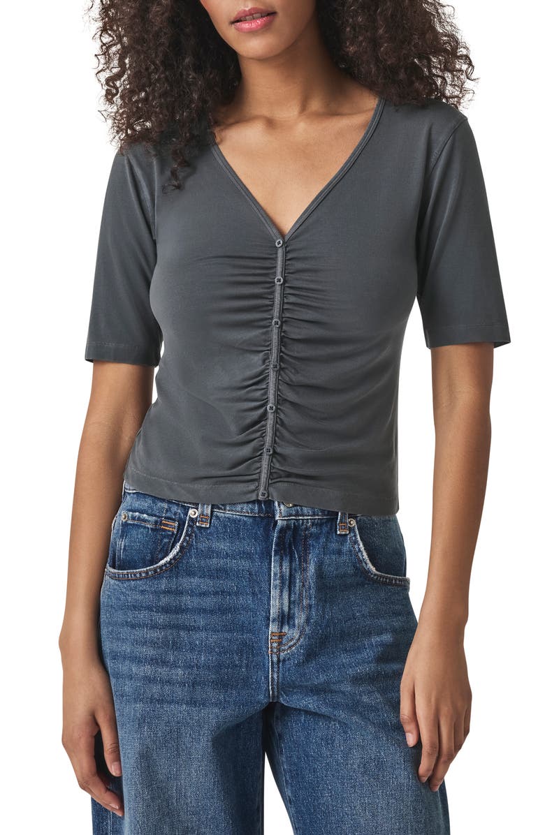 Splendid Yasmina Ruched T-Shirt, Main, color, Ink