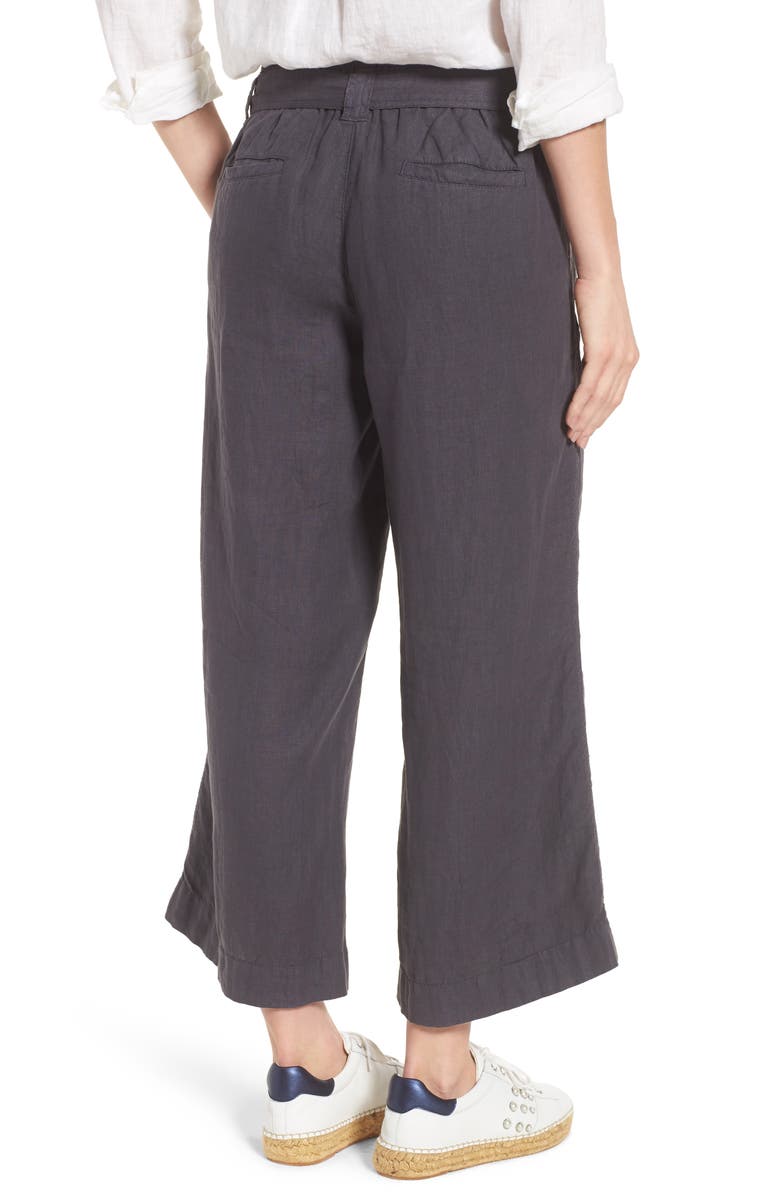 Caslon<sup>®</sup> Wide Leg Crop Linen Pants, Alternate, color, 