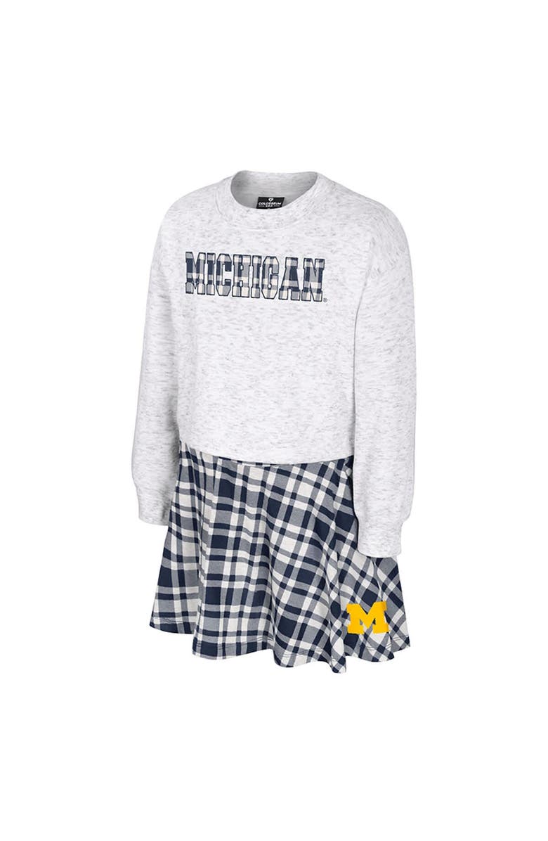 COLOSSEUM Girls Youth Colosseum Gray Michigan Wolverines Marceline Plaid Skirt and Top Set, Alternate, color, Gray