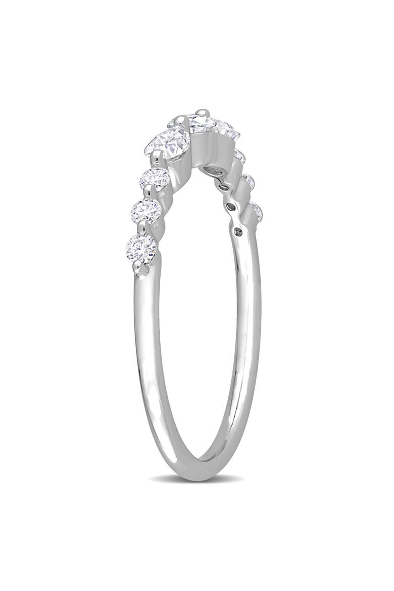 1/2CT DEW Moissanite Semi-Eternity Ring, Alternate, color, Sterling Silver