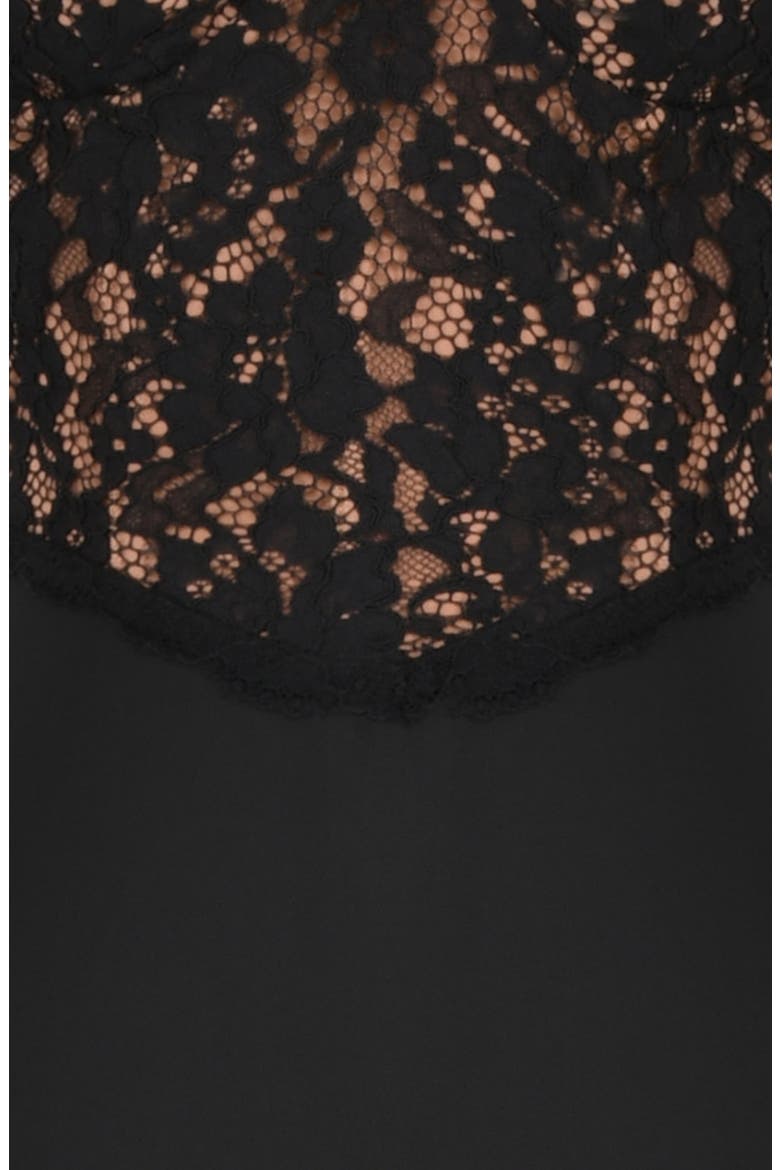 Cara Corset Illusion Lace Underwire Cocktail Dress, Alternate, color, BLACK