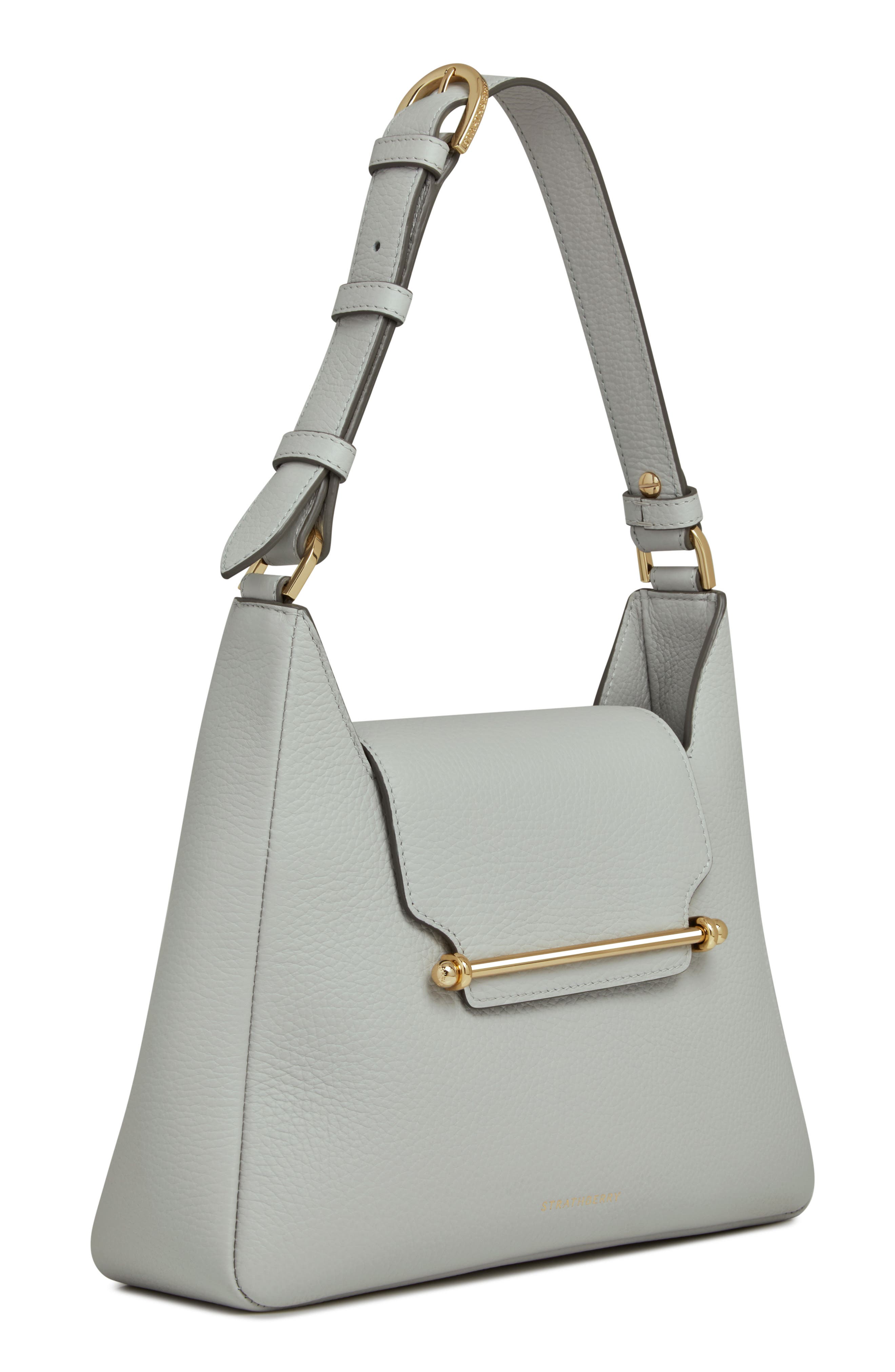 Strathberry Multrees Leather Hobo Bag, Alternate, color, Marble Grey