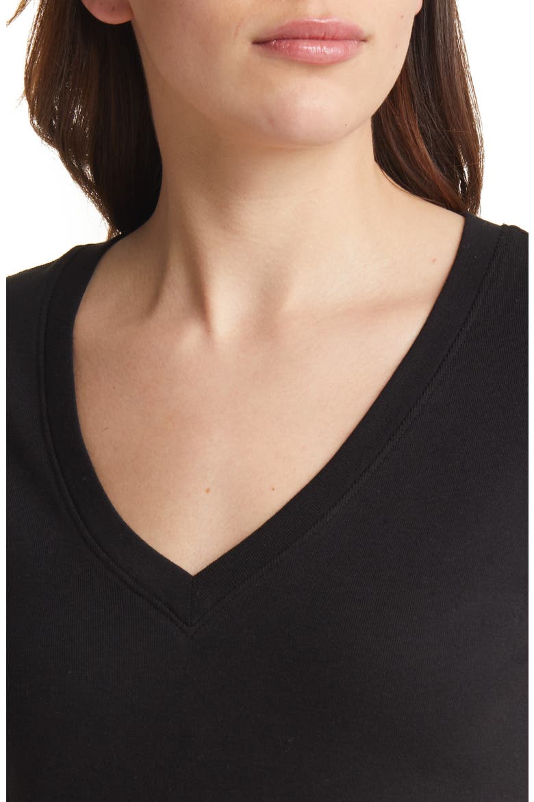 V-Neck T-Shirt, Alternate, color, BLACK