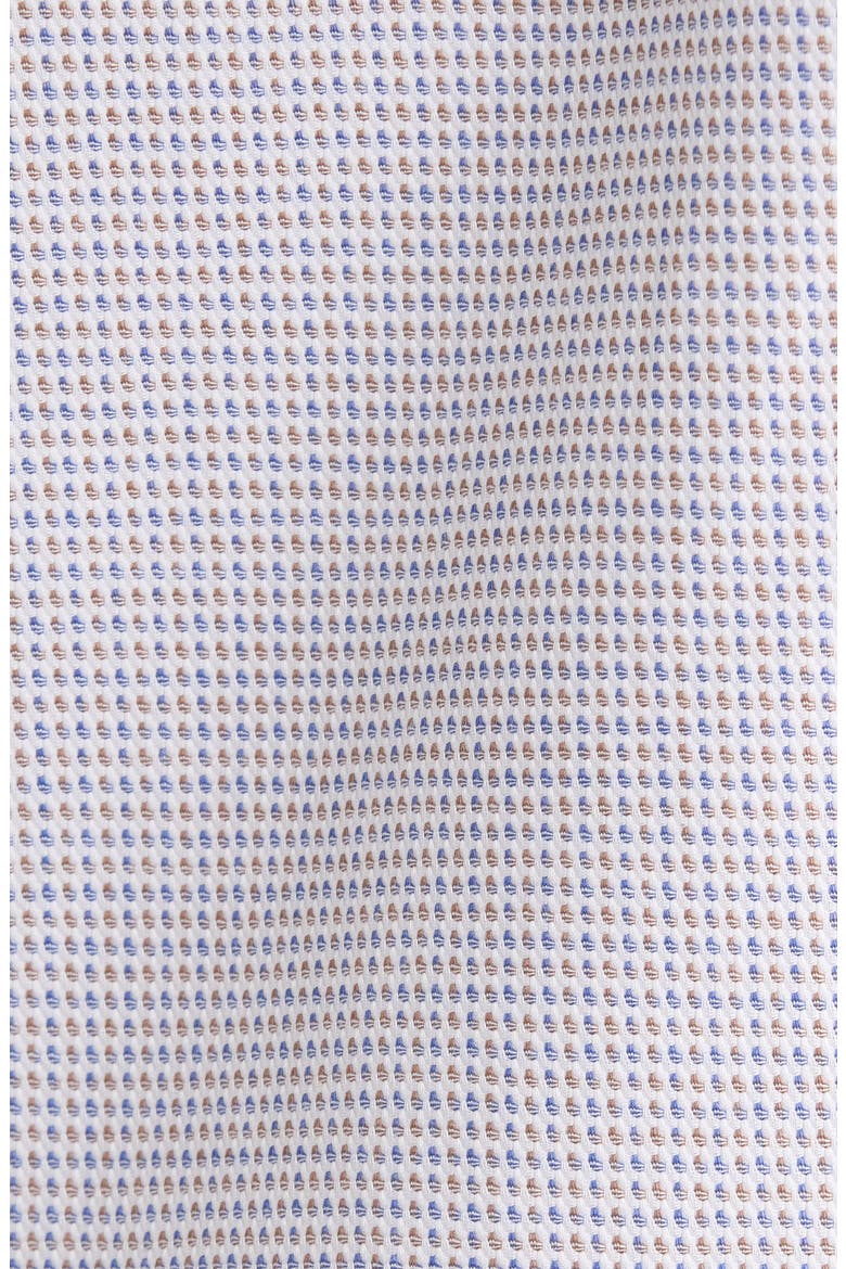 Traditional Fit Microcheck Premium Non-Iron Cotton Dobby Dress Shirt, Alternate, color, BLUE- BROWN LINK GRID