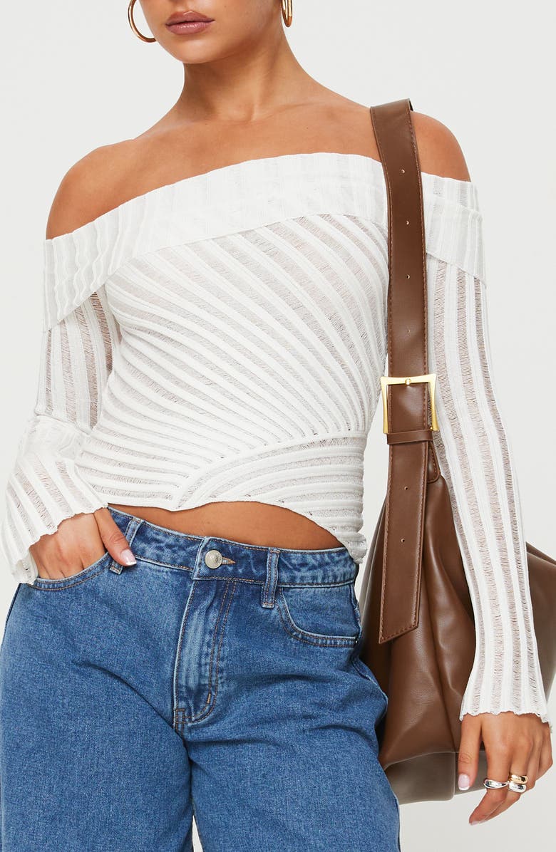 Princess Polly Cloud Off the Shoulder Sweater, Main, color,