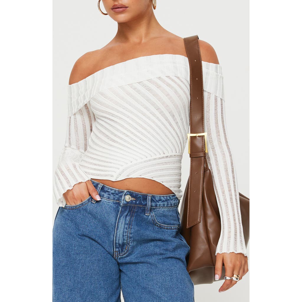 PRINCESS POLLY PRINCESS POLLY CLOUD OFF THE SHOULDER SWEATER