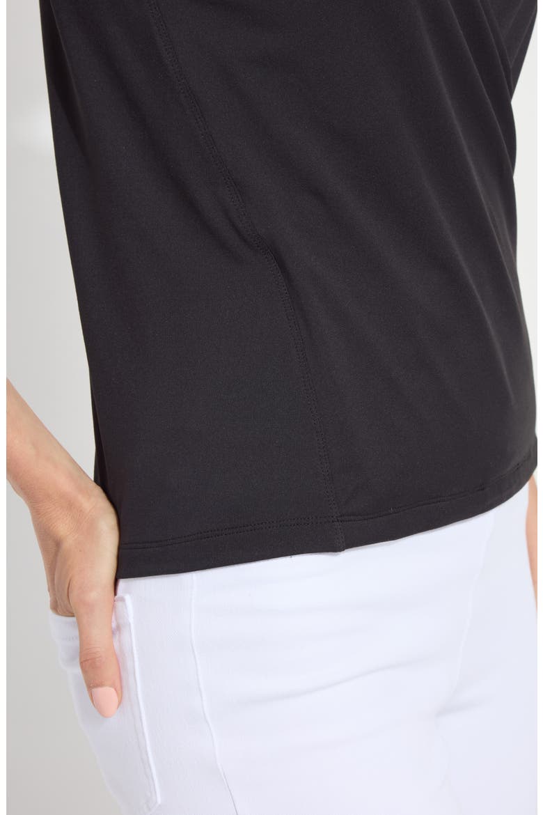 Inaya Double Crossover Top, Alternate, color, BLACK